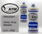 Preview: Mitsubishi, Derby Gray Metallic, H17 / PSF: 400ml Sprühdose + 400ml Klarlack - Set, von ATW Autoteile West.